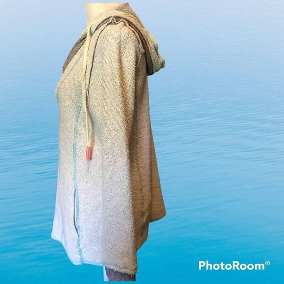 Baja Hoodie Womens Size XS Light Blue Striped Spring made by Fresh Produce - Picture 4 of 7